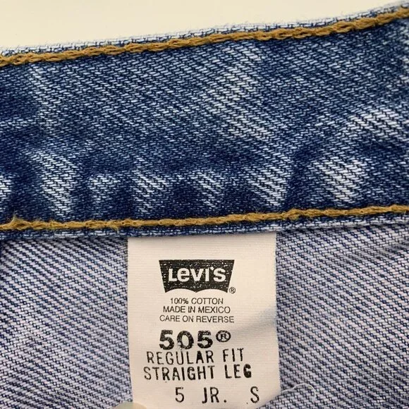 Vintage Levis 5 Jean Shorts 505 Cut Offs Y2K 2001 Light Wash Denim High Rise